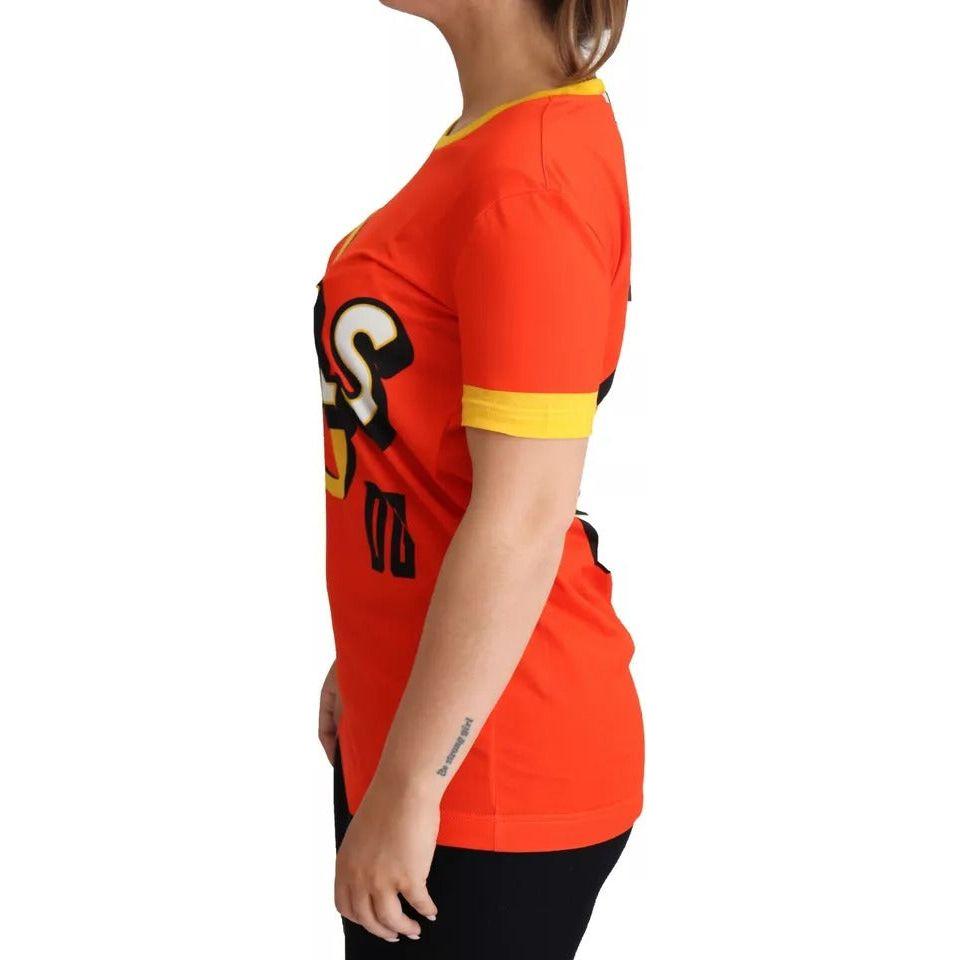 Dolce & Gabbana Orange Royals Print Round Neck T-shirt