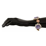 Dolce & Gabbana FIORI BLOOMING Floral Baroque Crystals Brass Bracelet SMY100556