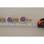 Dolce & Gabbana FIORI BLOOMING Floral Baroque Crystals Brass Bracelet SMY100556