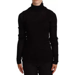 Dolce & Gabbana Black Turtleneck Slim Fit Pullover Sweater 1728,67345645728,Black,Clothing,Dolce & Gabbana,IT48 | XL,Material: 98% Viscose 2% Nylon,Preowned / Defect,Sweaters - Women - Clothing,Women,Women - Clothing Dolce & Gabbana TSH6648-48
