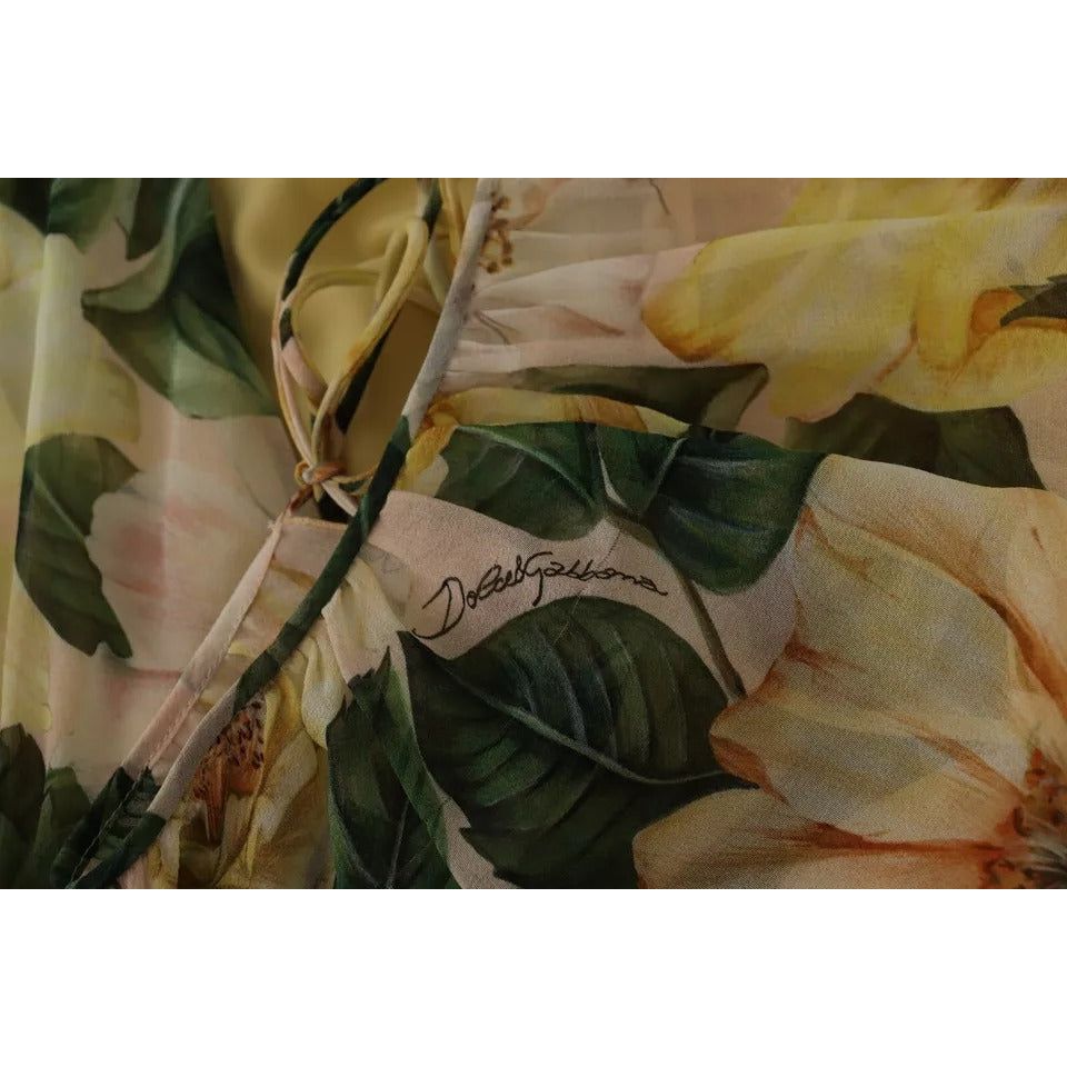 Dolce & Gabbana Multicolor Silk Floral Print Long Maxi Dress 1728,67345645728,Clothing,Dolce & Gabbana,Dresses - Women - Clothing,IT36 | XS,Material: 100% Silk,Multicolor,Preowned / Defect,Women,Women - Clothing Dolce & Gabbana DR28249-36