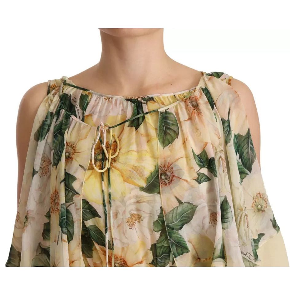 Dolce & Gabbana Multicolor Silk Floral Print Long Maxi Dress 1728,67345645728,Clothing,Dolce & Gabbana,Dresses - Women - Clothing,IT36 | XS,Material: 100% Silk,Multicolor,Preowned / Defect,Women,Women - Clothing Dolce & Gabbana DR28249-36