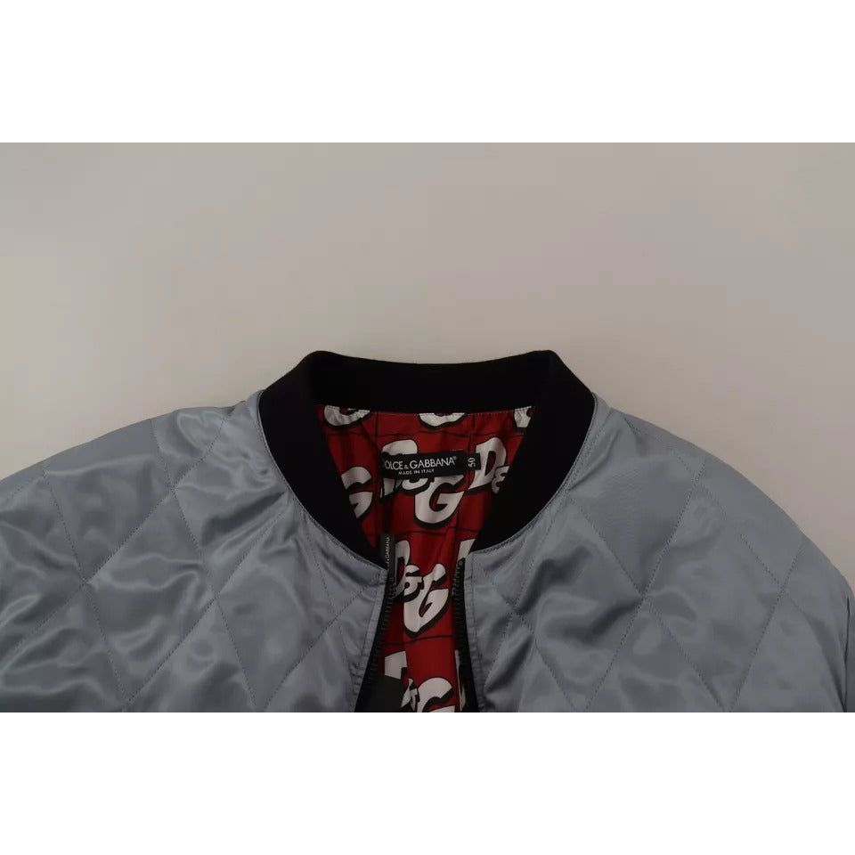 Dolce & Gabbana Light Blue Bomber Coat Men Jacket JKT3304-50