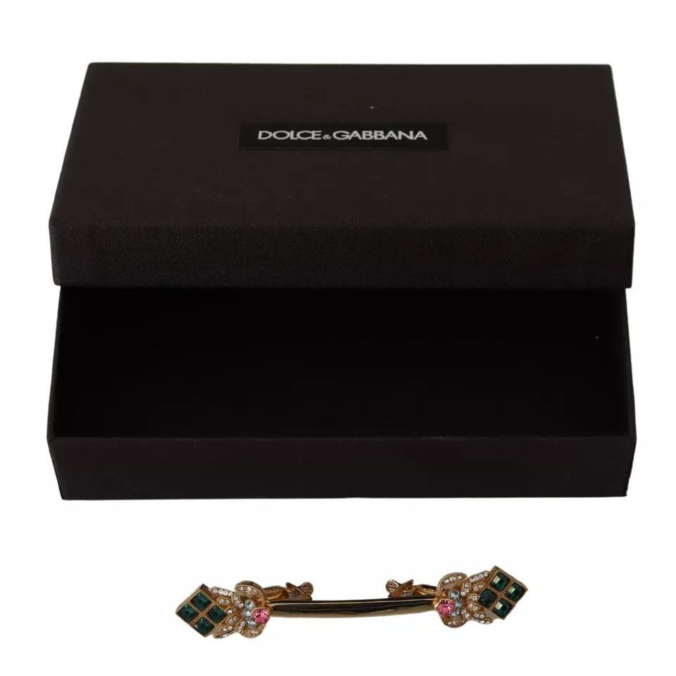 Dolce & Gabbana Gold Plated 925 Sterling Silver Crystal Collar Stop Brooch SMY100980