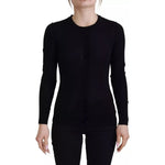 Dolce & Gabbana Black Crewneck Long Sleeves Pullover Sweater 1728,67345645728,Black,Clothing,Dolce & Gabbana,IT38 | XS,Material: 100% Virgin Wool,Preowned / Defect,Sweaters - Women - Clothing,Women,Women - Clothing Dolce & Gabbana TSH83324-38