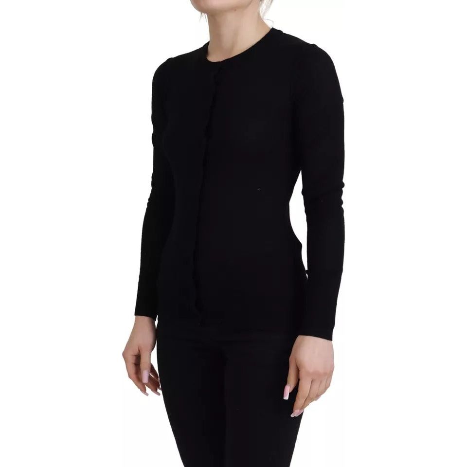 Dolce & Gabbana Black Crewneck Long Sleeves Pullover Sweater 1728,67345645728,Black,Clothing,Dolce & Gabbana,IT38 | XS,Material: 100% Virgin Wool,Preowned / Defect,Sweaters - Women - Clothing,Women,Women - Clothing Dolce & Gabbana TSH83324-38