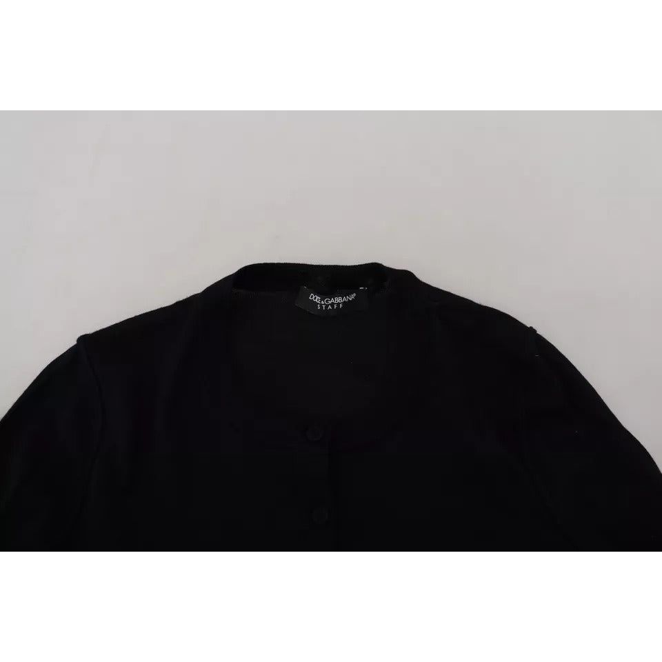 Dolce & Gabbana Black Crewneck Long Sleeves Pullover Sweater 1728,67345645728,Black,Clothing,Dolce & Gabbana,IT38 | XS,Material: 100% Virgin Wool,Preowned / Defect,Sweaters - Women - Clothing,Women,Women - Clothing Dolce & Gabbana TSH83324-38