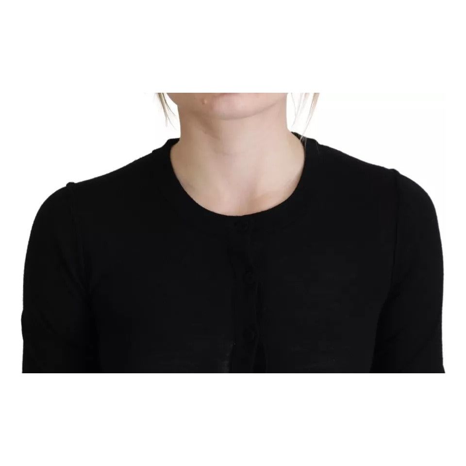 Dolce & Gabbana Black Crewneck Long Sleeves Pullover Sweater 1728,67345645728,Black,Clothing,Dolce & Gabbana,IT38 | XS,Material: 100% Virgin Wool,Preowned / Defect,Sweaters - Women - Clothing,Women,Women - Clothing Dolce & Gabbana TSH83324-38