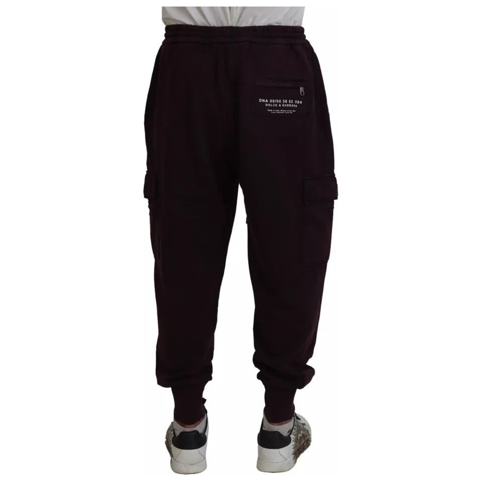 Dolce & Gabbana Bordeaux Cotton Cargo Jogger Sweatpants Pants 1728,67345645728,Bordeaux,Clothing,Dolce & Gabbana,IT56 | XL,Jeans & Pants - Men - Clothing,Material: 100% Cotton,Men,Men - Clothing,Preowned / Defect Dolce & Gabbana PAN74741-56