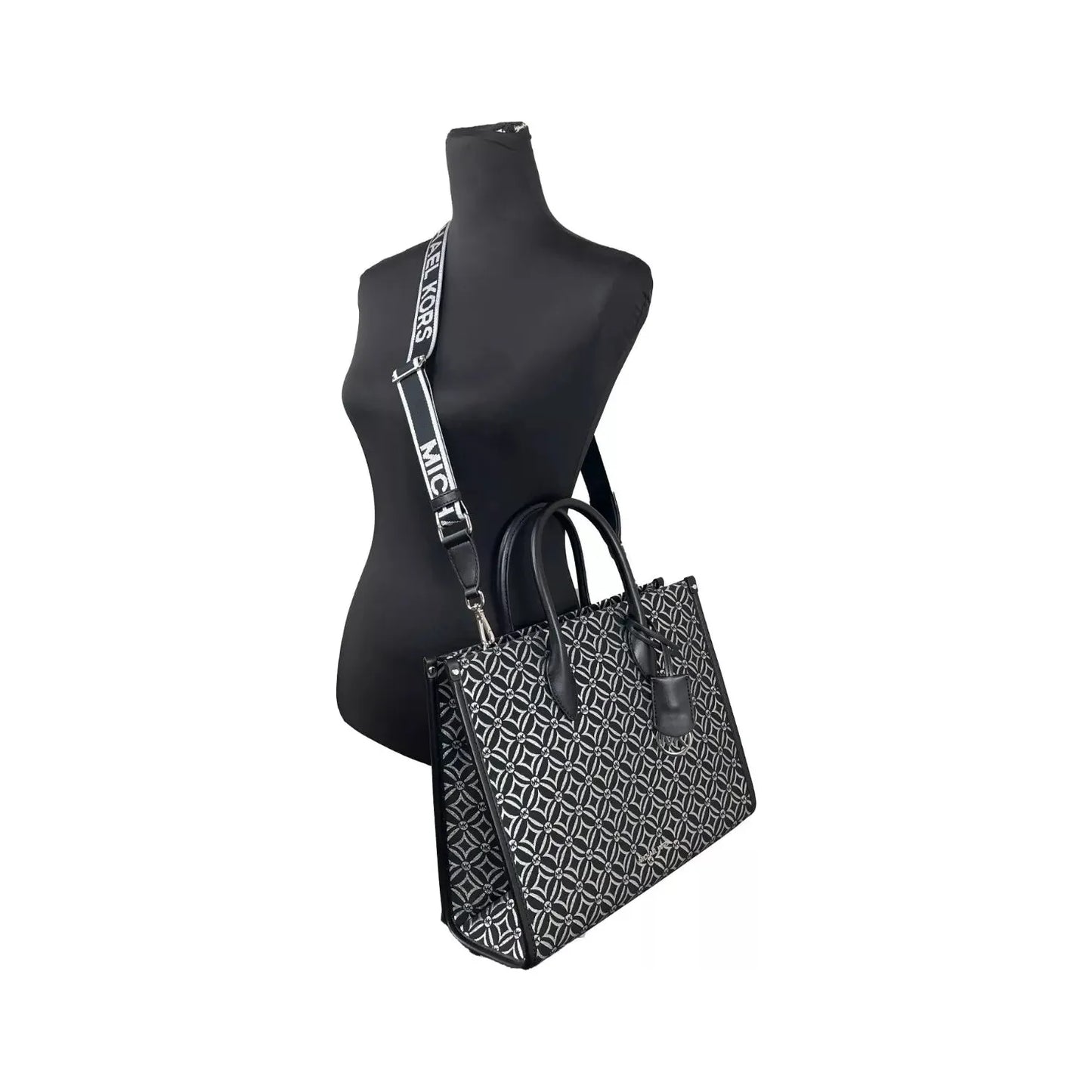 Michael Kors Mirella Medium Top Zip Crossbody Tote Bag Black Michael Kors Dark Slate Gray