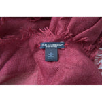 Dolce & Gabbana Maroon Cashmere Knit Wrap Shawl Fringe Scarf MS7061
