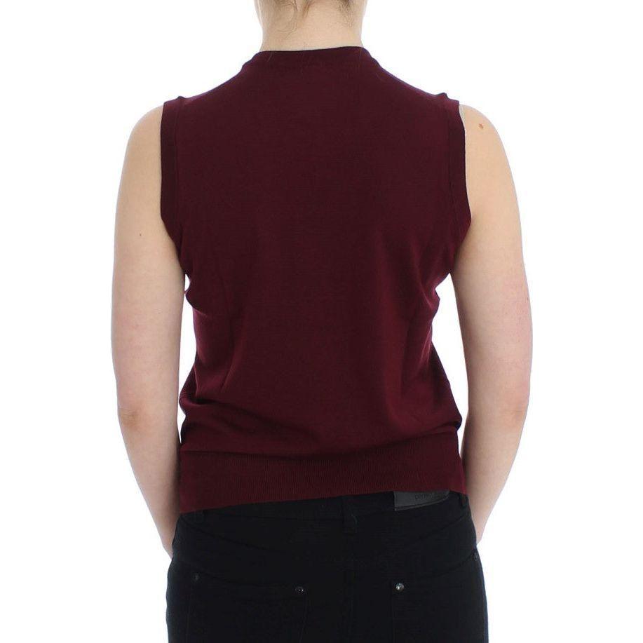 Dolce & Gabbana Elegant Red Wool Sleeveless Pullover Vest Dolce & Gabbana Black