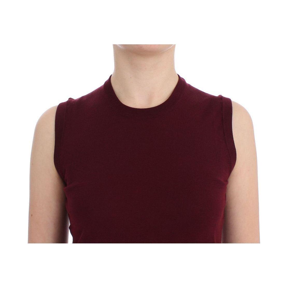 Dolce & Gabbana Elegant Red Wool Sleeveless Pullover Vest Dolce & Gabbana Black