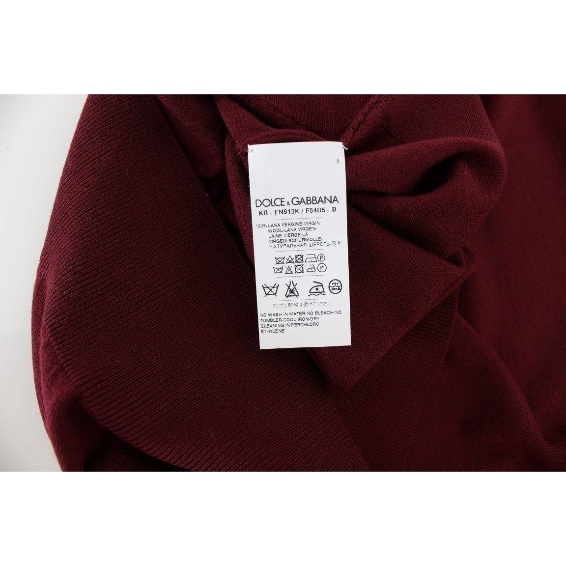 Dolce & Gabbana Elegant Red Wool Sleeveless Pullover Vest Dolce & Gabbana Black