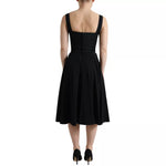 Dolce & Gabbana Black Sleeveless A-line Pleated Midi Dress 1728,67345645728,Black,Clothing,Dolce & Gabbana,Dresses - Women - Clothing,IT36 | XS,Preowned / Defect,Women,Women - Clothing Dolce & Gabbana DR281009-36