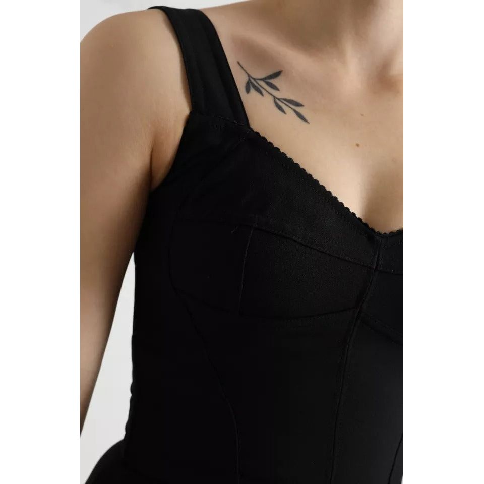 Dolce & Gabbana Black Sleeveless A-line Pleated Midi Dress 1728,67345645728,Black,Clothing,Dolce & Gabbana,Dresses - Women - Clothing,IT36 | XS,Preowned / Defect,Women,Women - Clothing Dolce & Gabbana DR281009-36