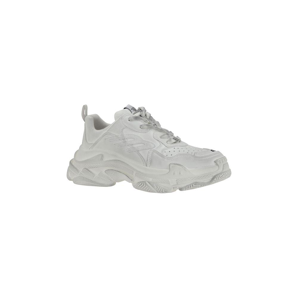 Balenciaga Triple S Sneakers with textured platform sole, woven panels, and embroidered details showcasing style and comfort.