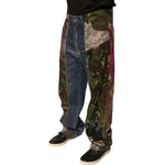 Dolce & Gabbana Blue Patchwork Cotton Straight Denim Jeans