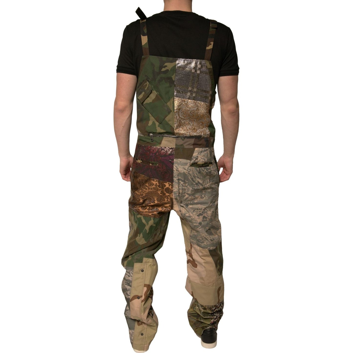 Dolce & Gabbana Multicolor Patchwork Camouflage Overall Pants PAN75701-52
