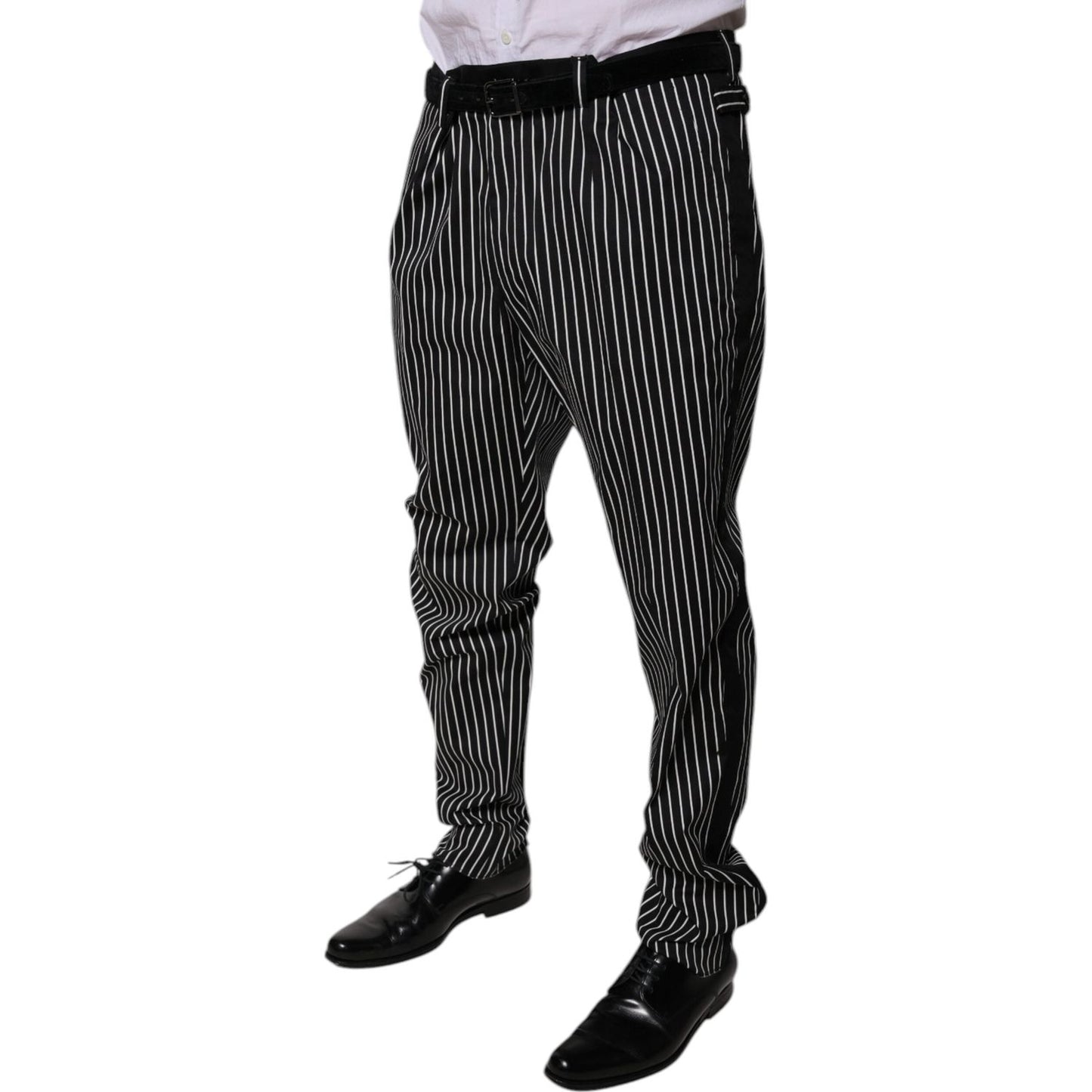 Dolce & Gabbana Black Stripes Skinny Dress Pants PAN75782-58