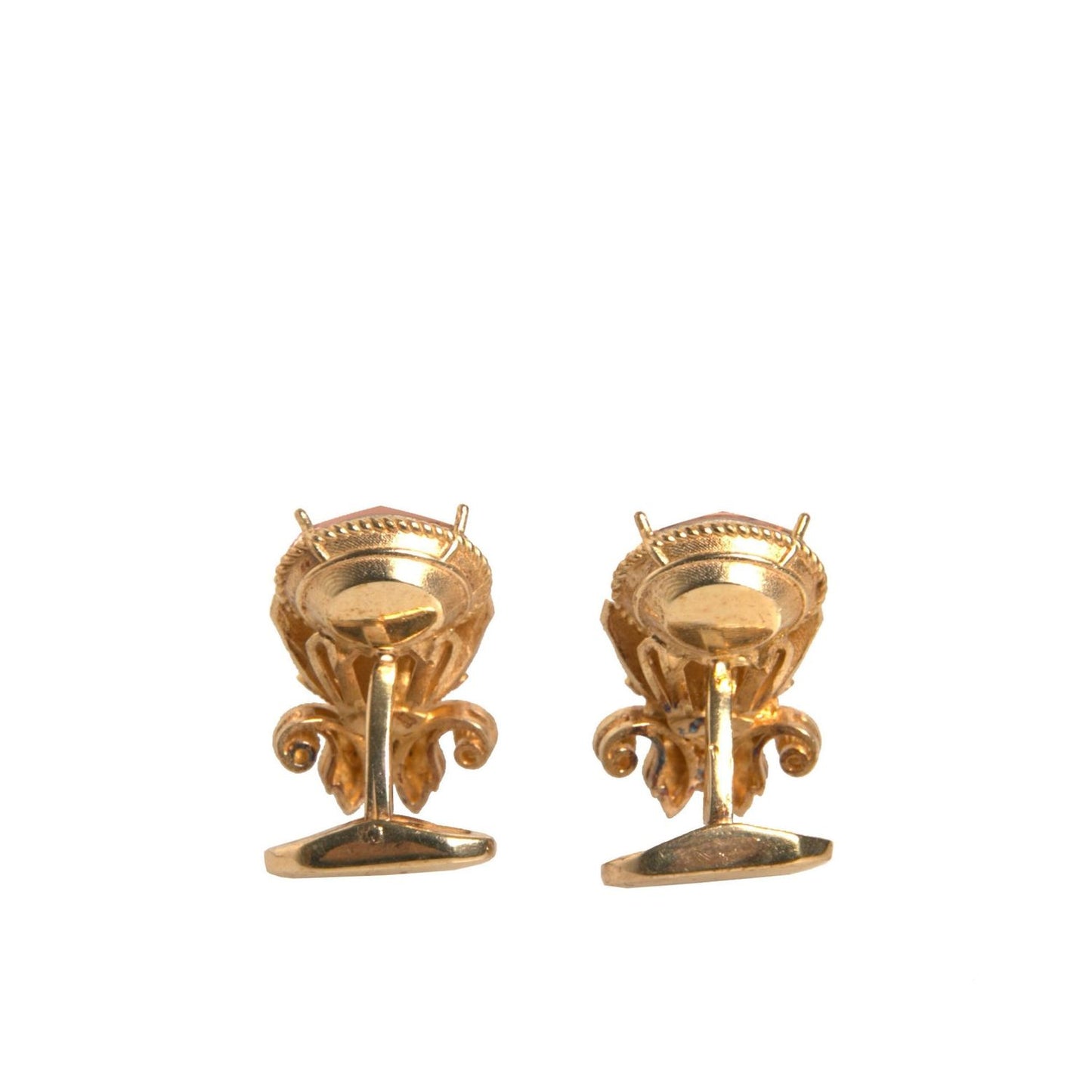 Dolce & Gabbana Gold Tone 925 Sterling Silver Crystal Cufflink SMY10555