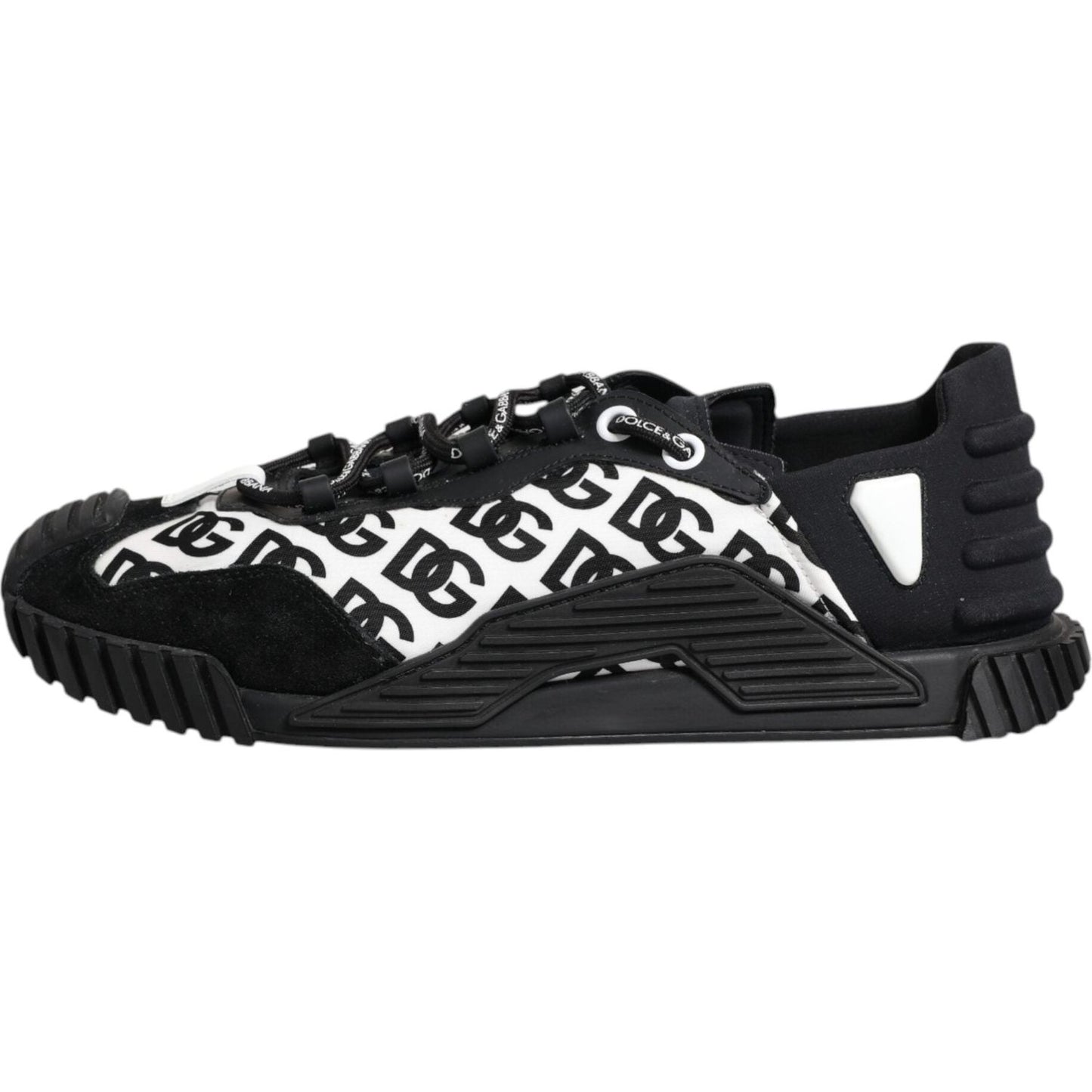 Dolce & Gabbana Black Logo Nylon Low Top NS1 Sneakers Shoes MV6683-45