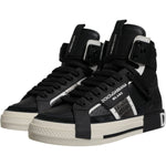 Dolce & Gabbana Black Silver Leather High Top Sneaker Shoes MV6744-39.5