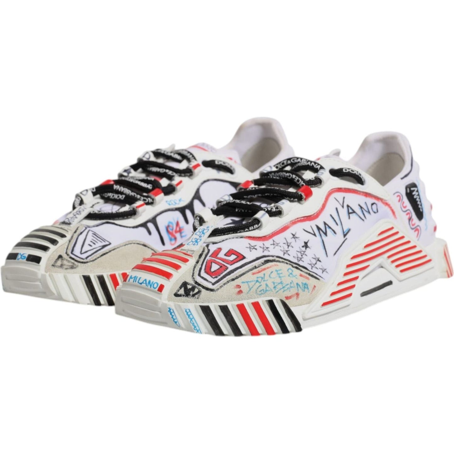 Dolce & Gabbana Multicolor Suede Fabric NS1 Sneakers Shoes MV6876-40