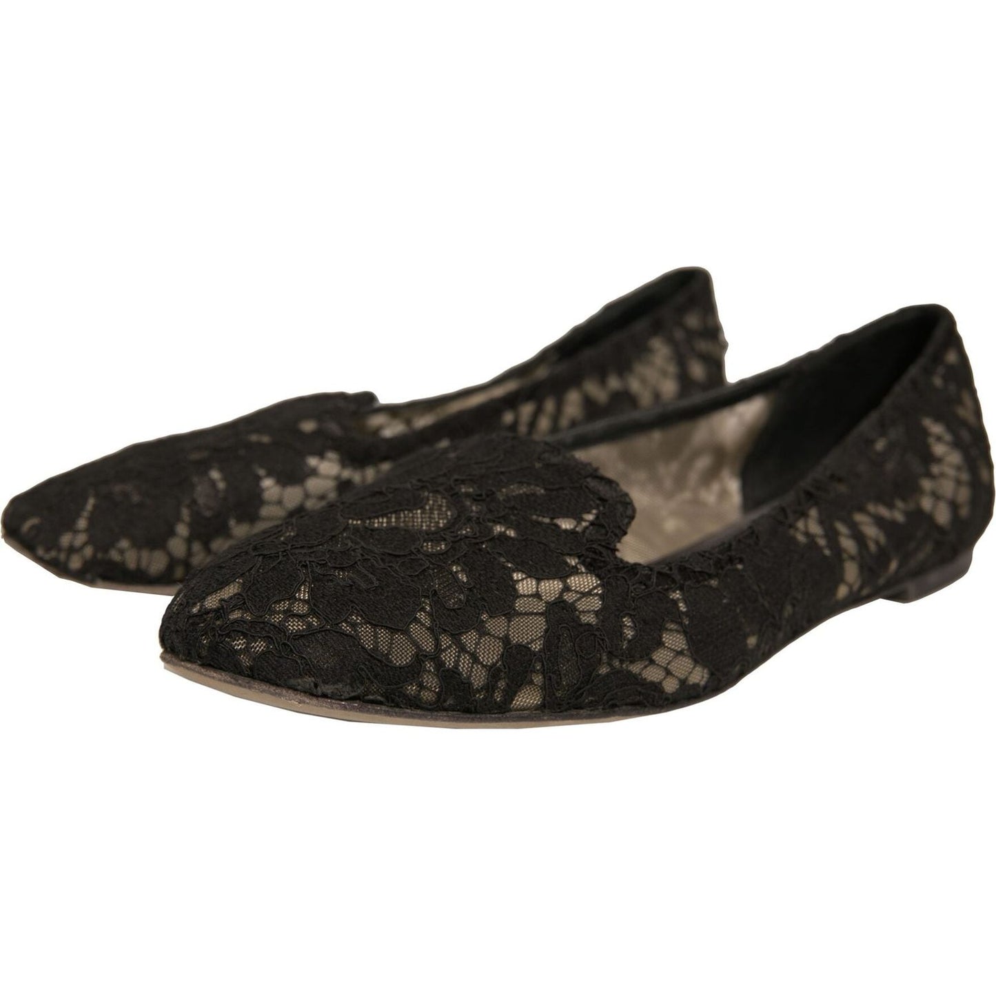 Dolce & Gabbana Black Taormina Lace Slip On Flats Shoes LA12342-41