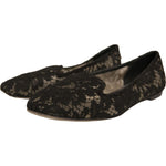 Dolce & Gabbana Black Taormina Lace Slip On Flats Shoes LA12342-41