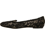 Dolce & Gabbana Black Taormina Lace Slip On Flats Shoes LA12342-41