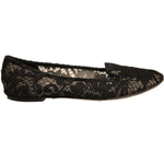 Dolce & Gabbana Black Taormina Lace Slip On Flats Shoes LA12342-41
