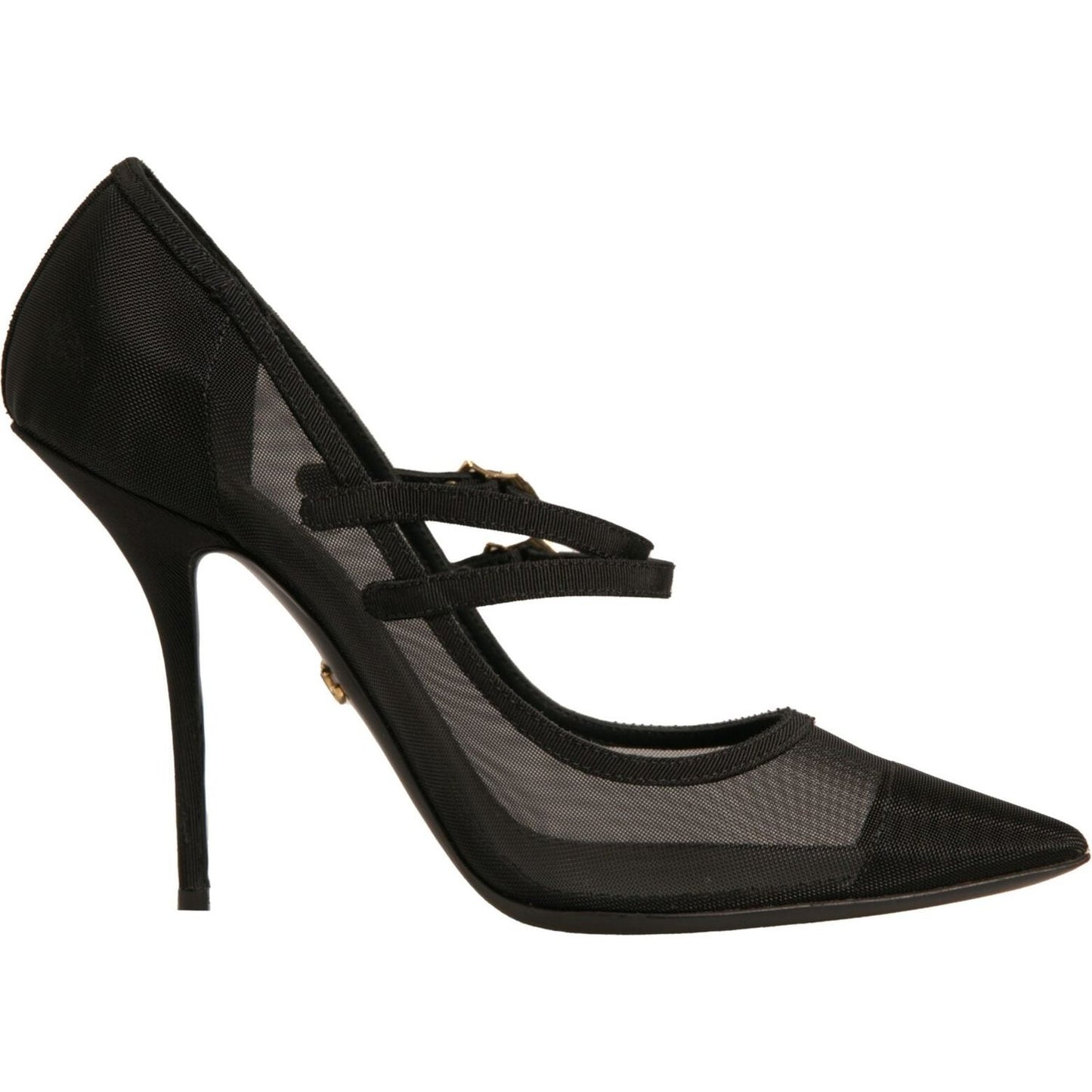 Dolce & Gabbana Black Mesh Mary Jane High Heels Pumps Shoes LA12335-40