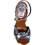 Dolce & Gabbana Multicolor Majolica Embellished Wedge Sandals Shoes