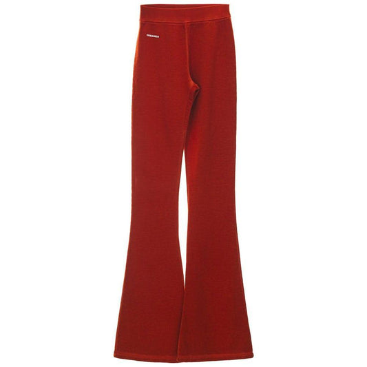 Dsquared² Red Cotton Flared Pant