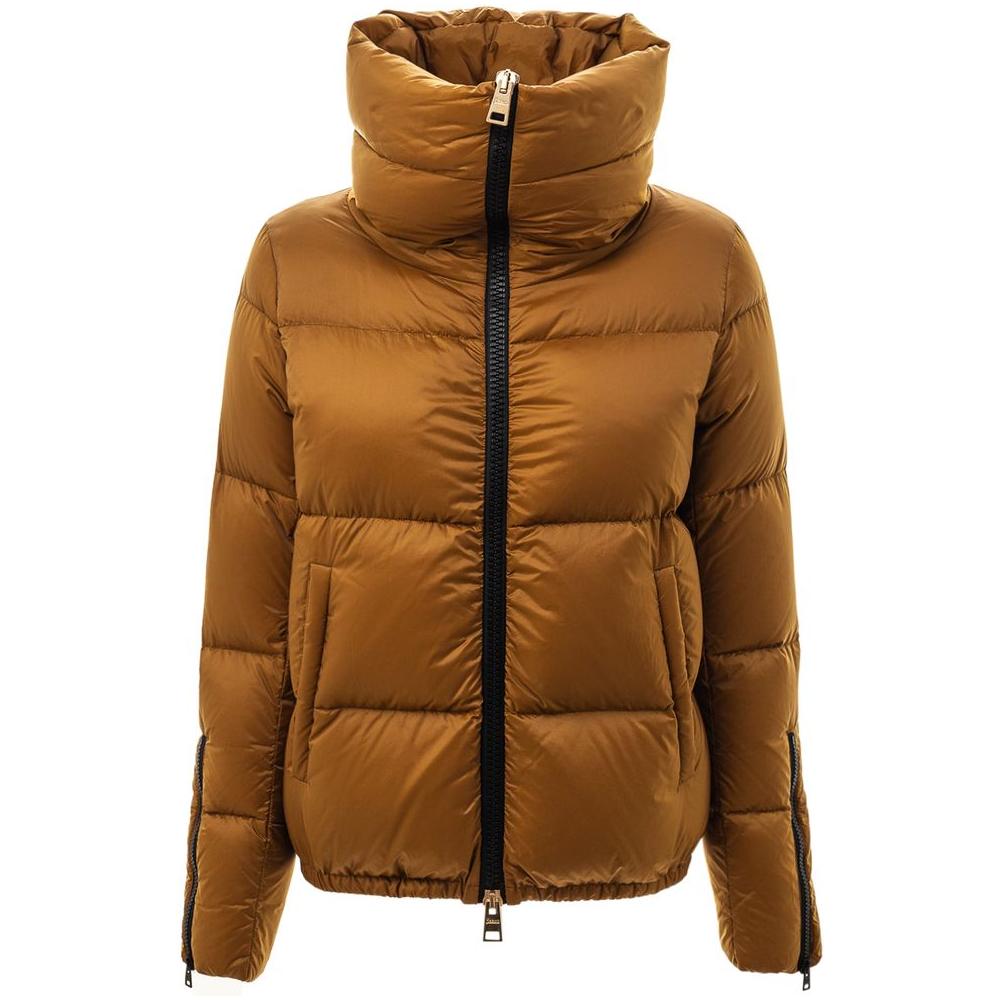 Herno Yellow Polyamide Jackets & Coat Herno Saddle Brown