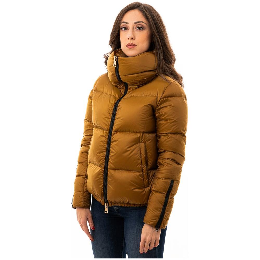 Herno Yellow Polyamide Jackets & Coat Herno Saddle Brown