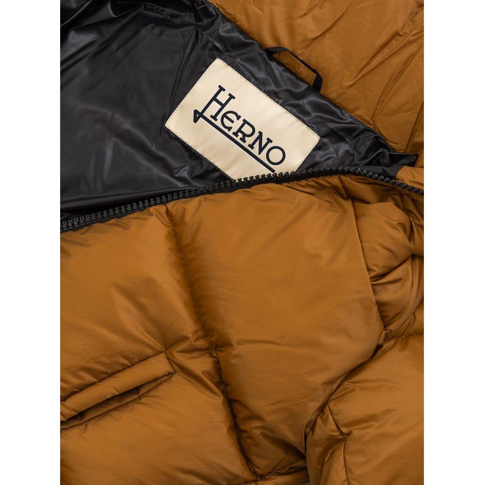 Herno Yellow Polyamide Jackets & Coat Herno Saddle Brown