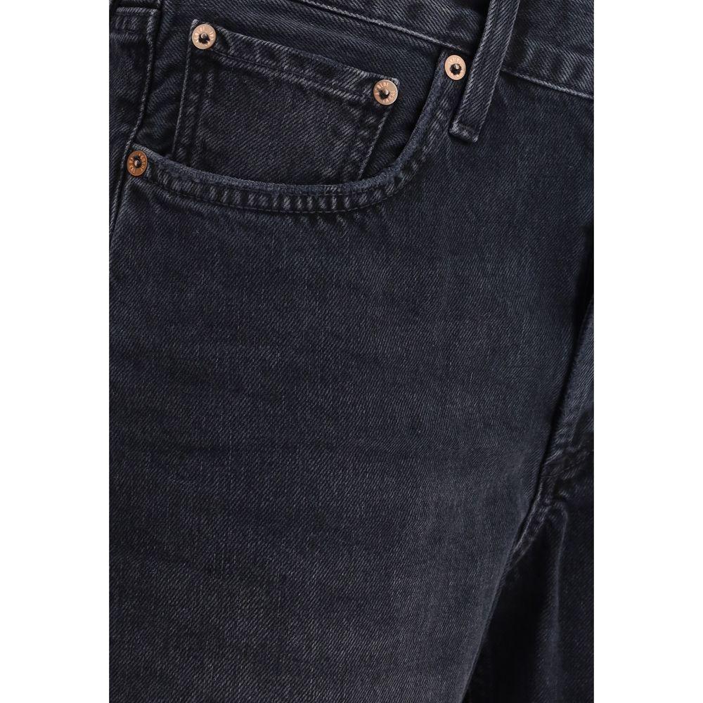 Agolde V-waist Shorts Agolde Dark Slate Gray