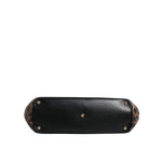 Dolce & Gabbana Brown Black Calfskin Leopard Print Shoulder Tote Bag