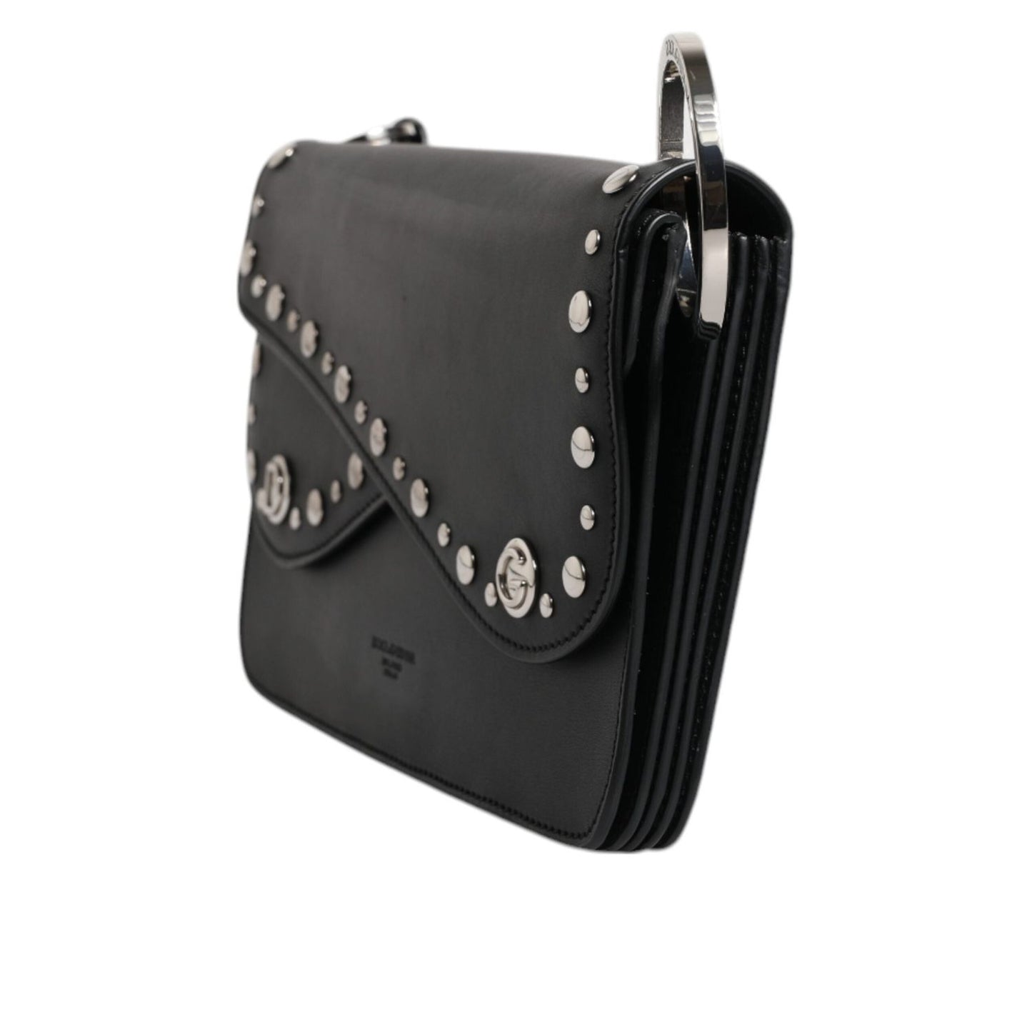 Dolce & Gabbana Black Small Leather Studded Shoulder Crossbody Bag BAG4081