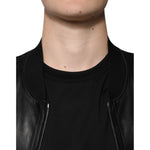 Dolce & Gabbana Black Lambskin Full Zip Biker Blouson Jacket JKT41202-44