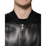 Dolce & Gabbana Black Leather Full Zip Biker Blouson Jacket JKT41203-50