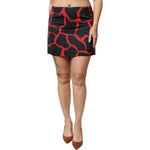 Dolce & Gabbana Black Red Abstract Mid Waist A-line Mini Skirt SKI2044-42
