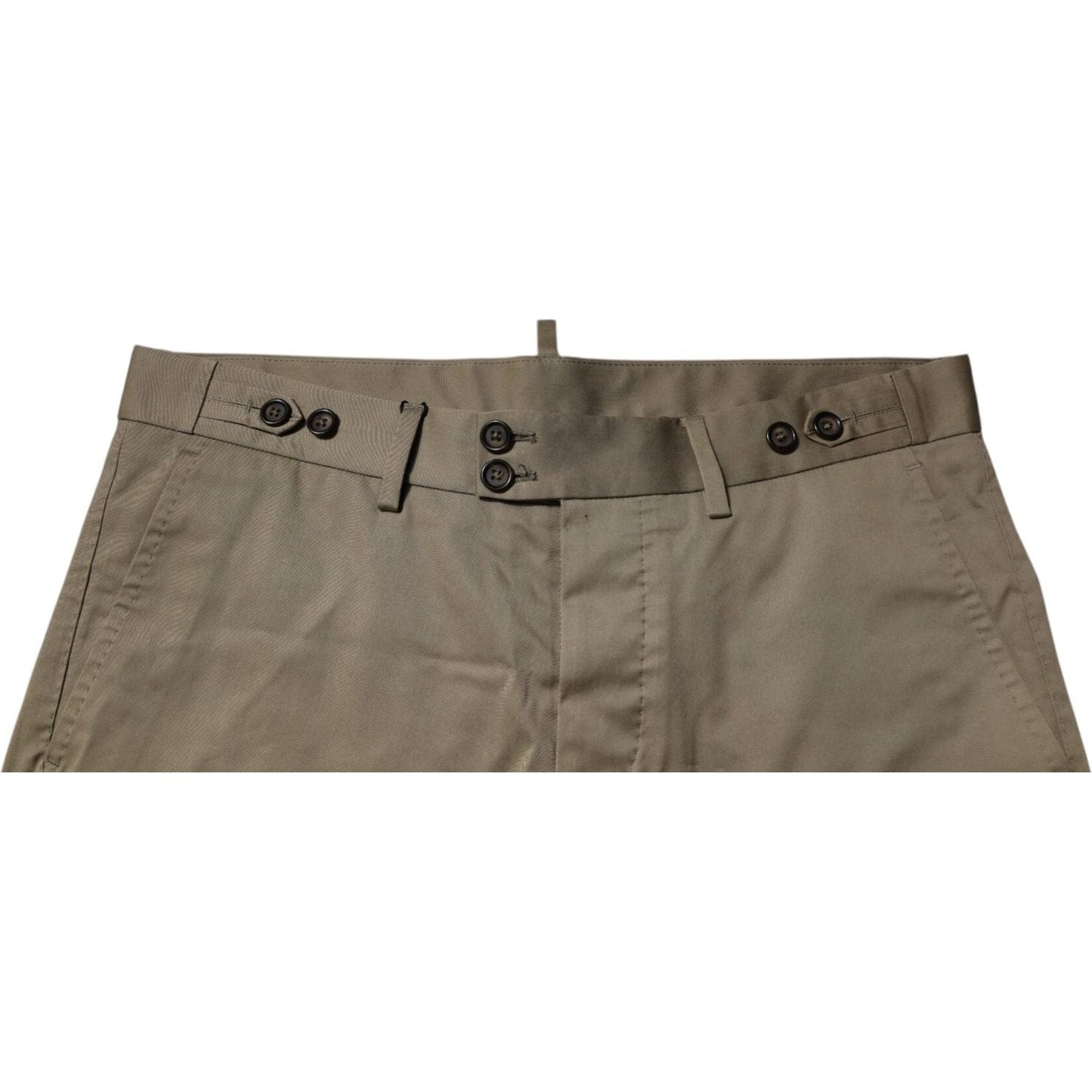 Dolce & Gabbana Dark Khaki Cotton Stretch Casual Chino Shorts PAN75246-48