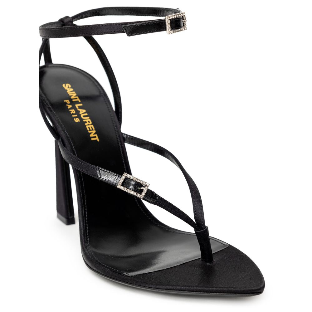 Saint Laurent Black Leather E Raso Sandal 1728,67397976224,Black,EU38.5/US8,New with tags,Saint Laurent,Sandals - Women - Shoes,Shoes,Women,Women - Shoes Saint Laurent SA-8772676-EU38.5/US8.5