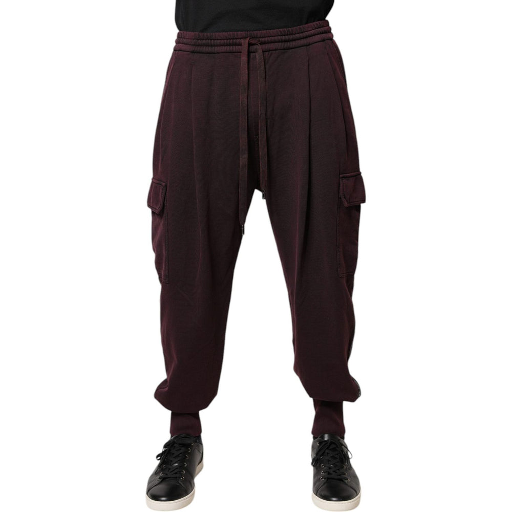 Dolce & Gabbana Dark Violet Cotton Cargo Jogger Pants