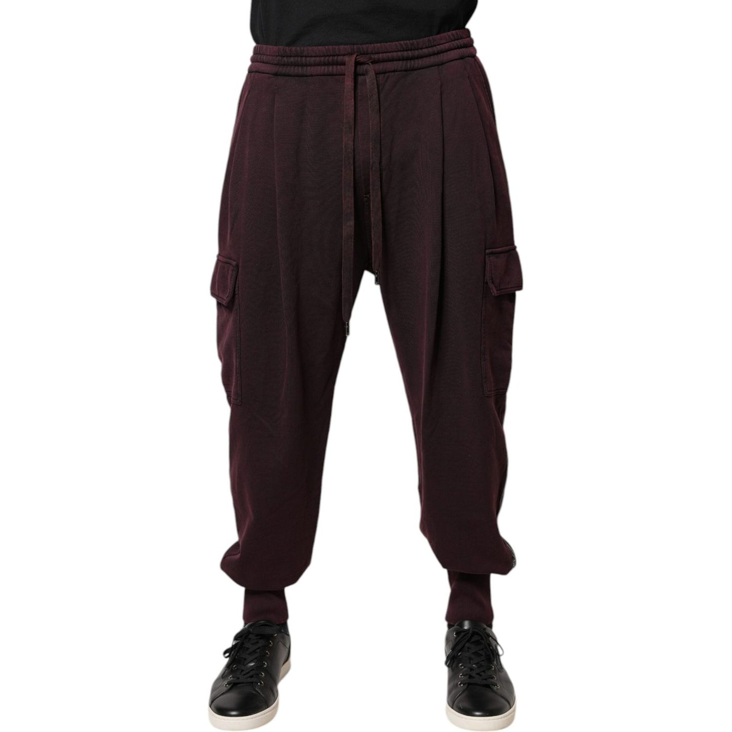 Dolce & Gabbana Dark Violet Cotton Cargo Jogger Pants