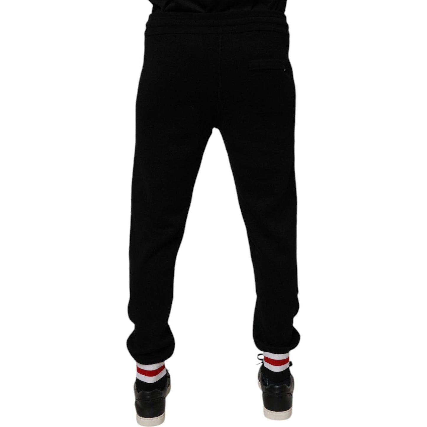 Dolce & Gabbana Black Wool Mid Waist Jogger Sweatpants Pants PAN76058-44