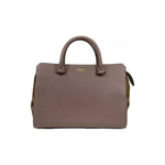 Burberry Small Banwell Leather Tote Bag Purse Grey Mink 29192
